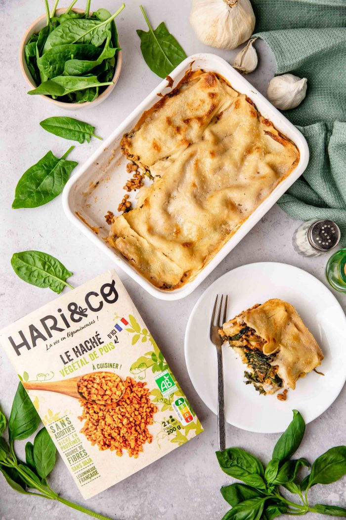 Recette lasagnes épinards haché végétal végétarien